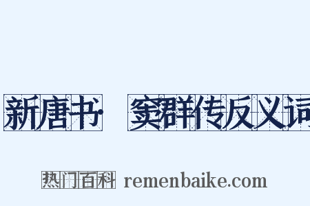 新唐书·窦群传反义词是什么意思的图片